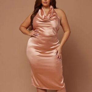 XL Satin Midi Dress